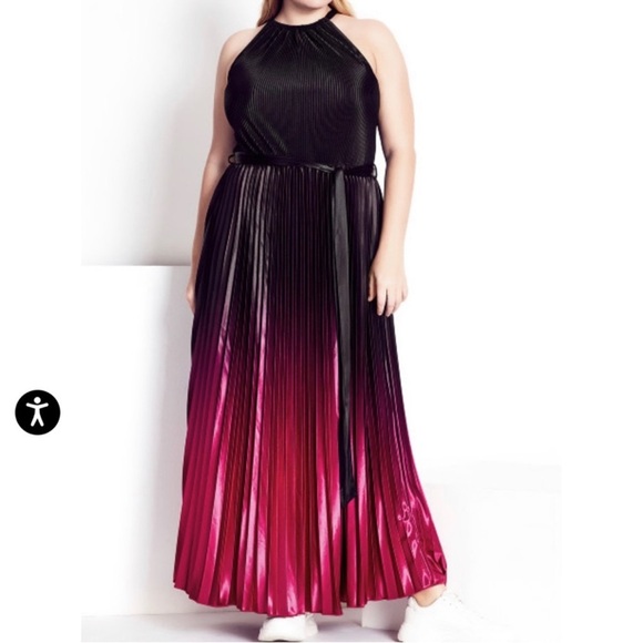 City Chic Dresses & Skirts - City Chic Refinity Maxi Pleated Cascade Ombré Dress NEW